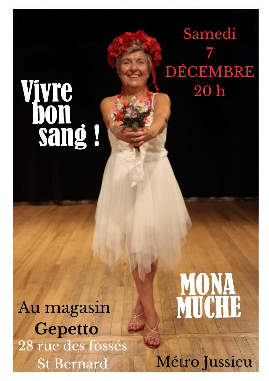 "Vivre bon sang" le One-Woman Show de et par Mona Muche le 7 decembre